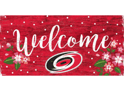 Carolina Hurricanes Welcome Floral 6x12 Sign