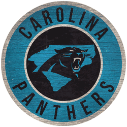 Carolina Panthers 12 in. Circle w/ State Sign