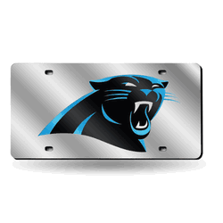 Carolina Panthers  12" x 6" Silver Laser Cut Tag For Car/Truck/SUV