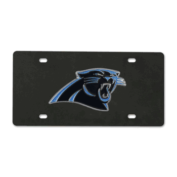 Carolina Panthers 3D Black License Plate