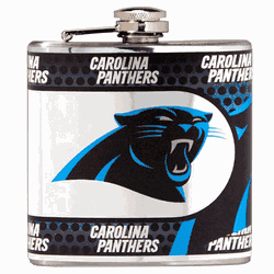 Carolina Panthers 6oz Stainless Steel Flask with Metallic Graphics