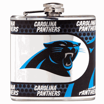 Carolina Panthers 6oz Stainless Steel Flask with Metallic Graphics