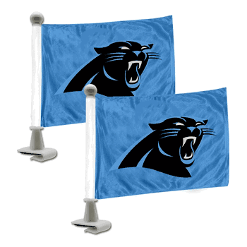 Carolina Panthers Ambassador Car Flags - 2 Pack Mini Auto Flags, 4in X 6in