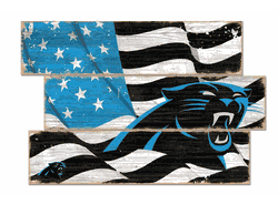 Carolina Panthers American Flag 3 Plank