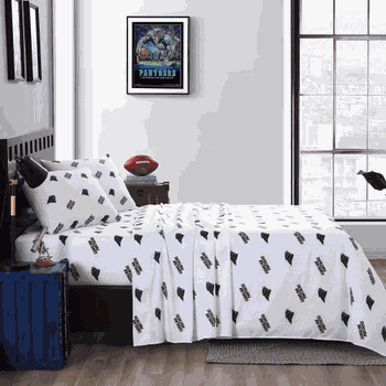 Carolina Panthers Bedding Command Sheet Set Full
