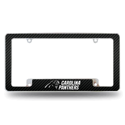 Carolina Panthers Black 12" x 6" Chrome All Over Automotive License Plate Frame