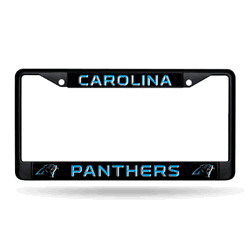 Carolina Panthers  Black Chrome Frame with Plastic Inserts 12" x 6" Car/Truck Auto Accessory