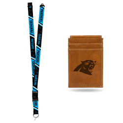 Carolina Panthers Brown Front Pocket Wallet Set