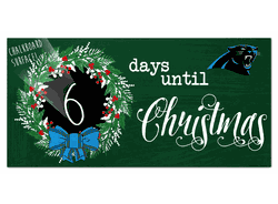 Carolina Panthers Chalk Christmas Countdown 6x12 Sign