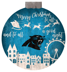 Carolina Panthers Christmas Village 12in Wall Art