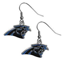 Carolina Panthers Chrome Dangle Earrings