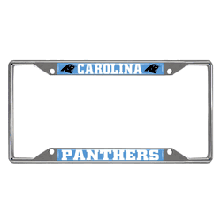 Carolina Panthers Chrome Metal License Plate Frame, 6.25in x 12.25in