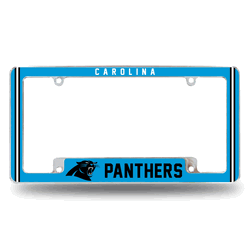 Carolina Panthers Classic 12" x 6" Chrome All Over Automotive License Plate Frame