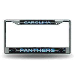 Carolina Panthers Classic 12" x 6" Silver Bling Chrome Car/Truck/SUV Auto Accessory