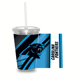 Carolina Panthers Clear Tumbler W/Straw