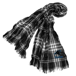 Carolina Panthers Crinkle Scarf Plaid Black/Gray