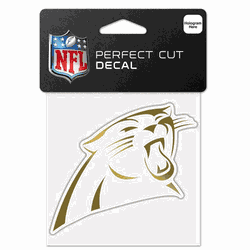 Carolina Panthers Decal 4x4 Perfect Cut Metallic Gold