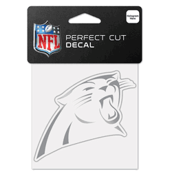 Carolina Panthers Decal 4x4 Perfect Cut Metallic Silver