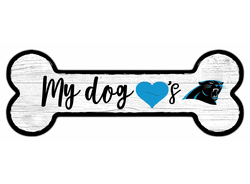 Carolina Panthers Dog Bone 6x12 Sign