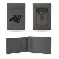 Carolina Panthers Gray Laser Engraved Front Pocket Wallet