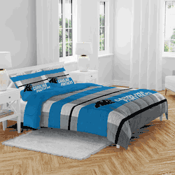 Carolina Panthers Heather Stripe 3 PC Full/Queen Bed in a Bag