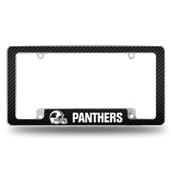 Carolina Panthers Helmet Logo 12" x 6" Chrome All Over Automotive License Plate Frame for Car/Truck/SUV