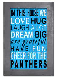 Carolina Panthers In This House Sign