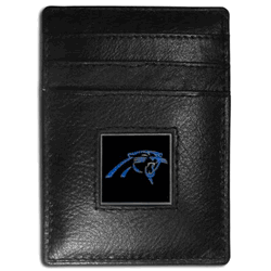 Carolina Panthers Leather Money Clip/Cardholder Packaged in Gift Box