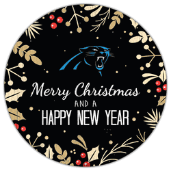 Carolina Panthers Merry Christmas & New Year 12in Circle