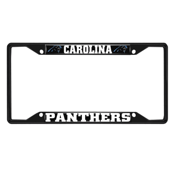 Carolina Panthers Metal License Plate Frame Black Finish