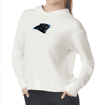 Carolina Panthers NFL Kadi Waffle Hoodie Coconut Cream Small