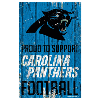 Carolina Panthers Sign 11x17 Wood Proud to Support Design