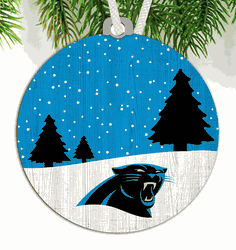 Carolina Panthers Snow Scene Ornament