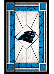 Carolina Panthers Stained Glass 11x19 Wood Sign