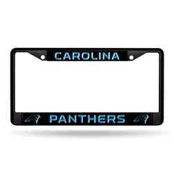 Carolina Panthers Standard Black Chrome Frame with Plastic Inserts 12" x 6" Car/Truck Auto Accessory