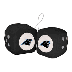Carolina Panthers Team Color Fuzzy Dice Dcor 3" Set
