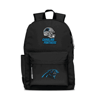 Carolina Panthers Two-Logo Campus Backpack, Black, with Gray Zipper
