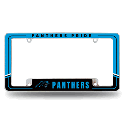 Carolina Panthers Two-Tone 12" x 6" Chrome All Over Automotive License Plate Frame