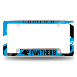 Carolina Panthers Wave 12" x 6" Chrome All Over Automotive License Plate Frame