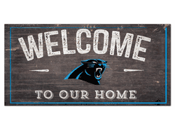 Carolina Panthers Welcome Distressed 6 x 12