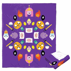 Cartoon Network Adventure Time Adventure Kalidescope Silk Touch Throw Blanket 50x60 Inches