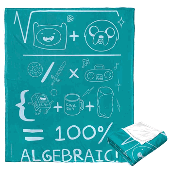 Cartoon Network Adventure Time Algebraic Silk Touch Throw Blanket 50x60 Inches