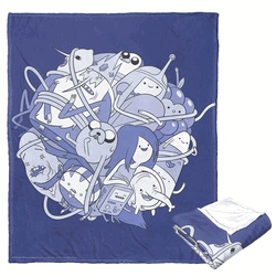 Cartoon Network Adventure Time Ball Of Fun Silk Touch Throw Blanket 50x60 Inches