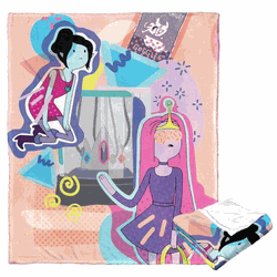 Cartoon Network Adventure Time Crown Trouble Silk Touch Throw Blanket 50x60 Inches