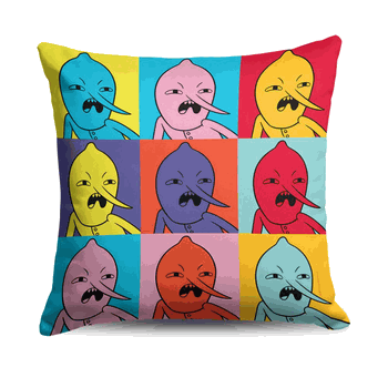 Cartoon Network Adventure Time Digusted Lemon Squares Throw Pillow 18x18 Inches