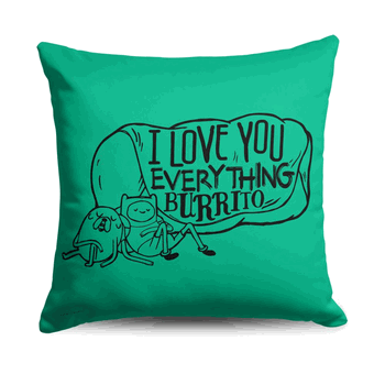 Cartoon Network Adventure Time Everything Burrito Throw Pillow 18x18 Inches