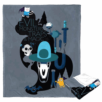 Cartoon Network Adventure Time Monsters Traps And Magic Silk Touch Throw Blanket 50x60 Inches