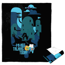 Cartoon Network Adventure Time Not Talking Today Silk Touch Throw Blanket 50x60 Inches