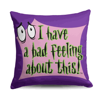Cartoon Network Courage The Cowardly Dog Bad Feeling About This Throw Pillow 18x18 Inches