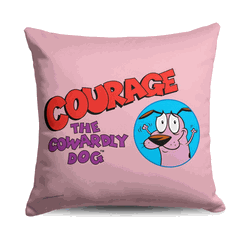 Cartoon Network Courage The Cowardly Dog Courage The Cowardly Dog Throw Pillow 18x18 Inches
